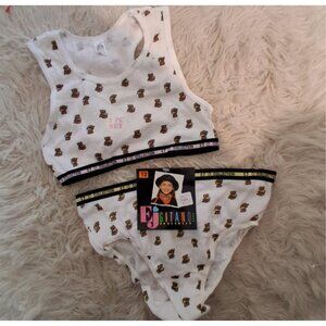 EJ Gitano nwt nwot vintage girls panties + Bra teddy bears cotton